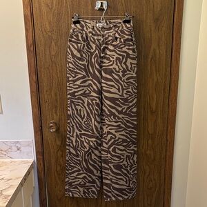 RSQ Zebra-Print Wide-Leg jeans